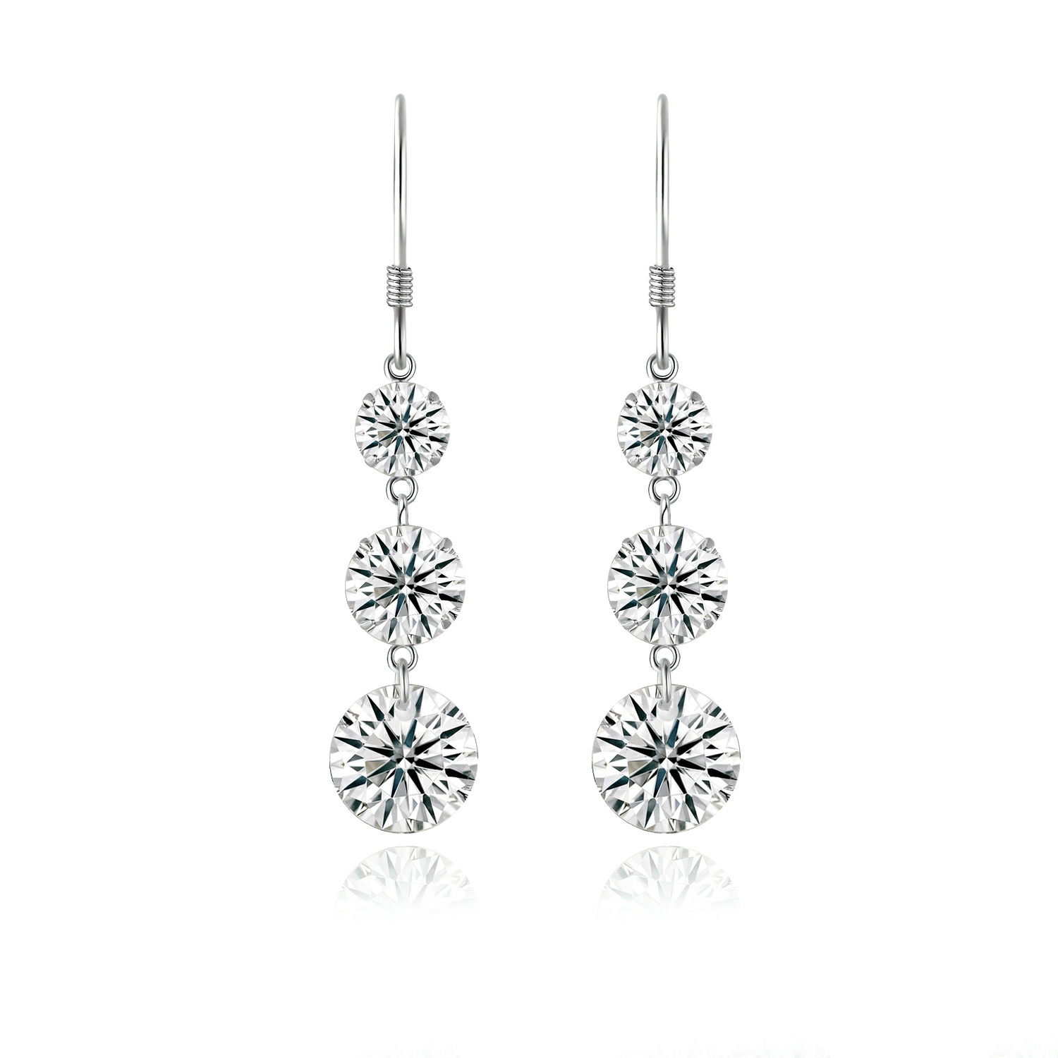 Top-quality Moissanite Luxury And Fashionable Light Luxury Jewelry Silver Stud Earrings