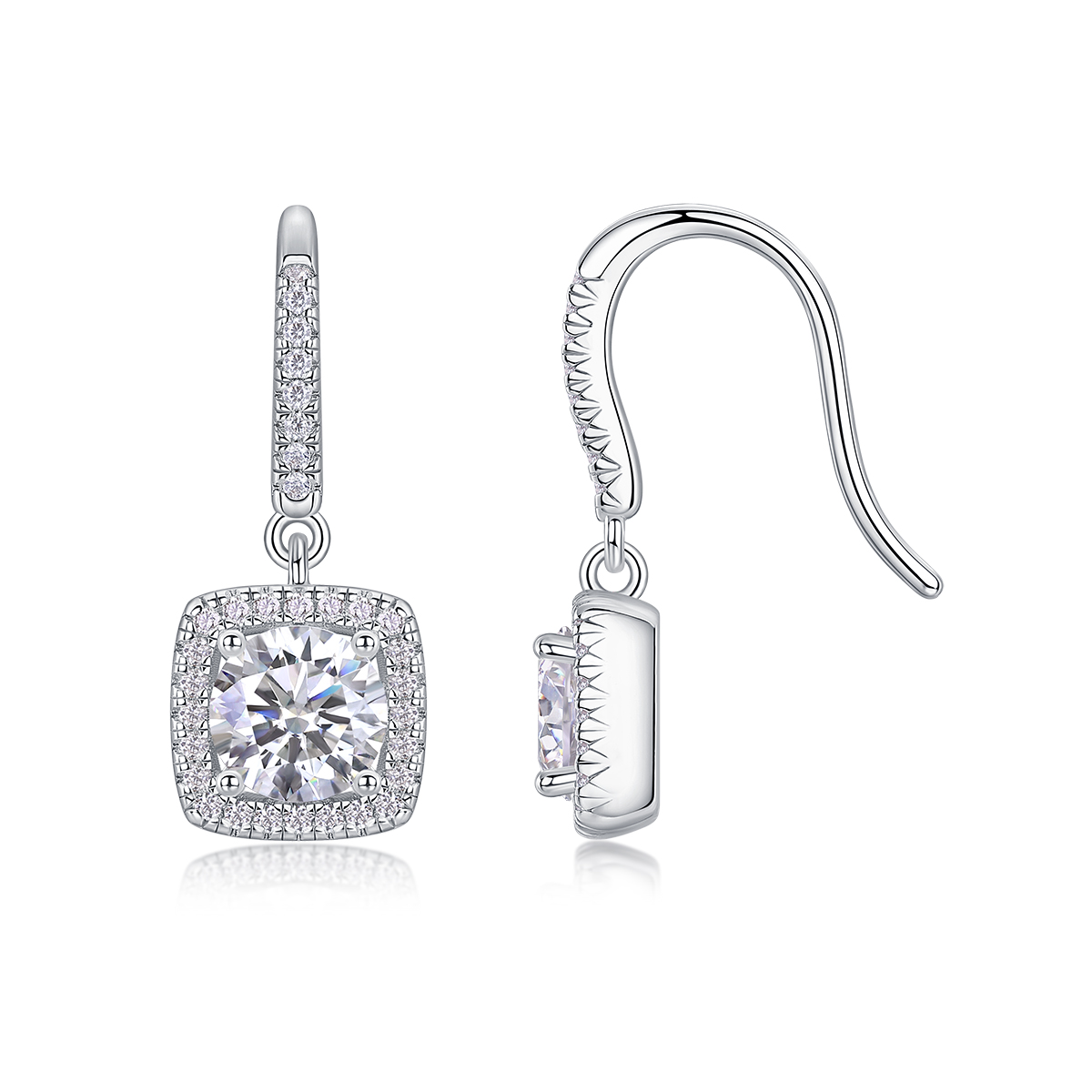 Top-quality Moissanite Luxury And Fashionable Light Luxury Jewelry Silver Stud Earrings