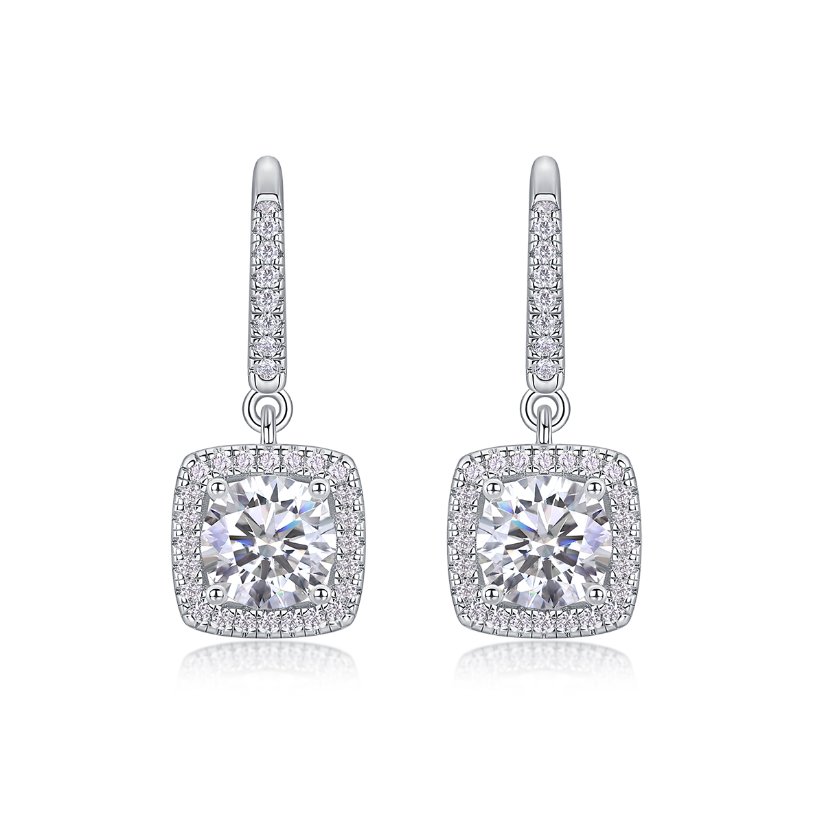 Top-quality Moissanite Luxury And Fashionable Light Luxury Jewelry Silver Stud Earrings