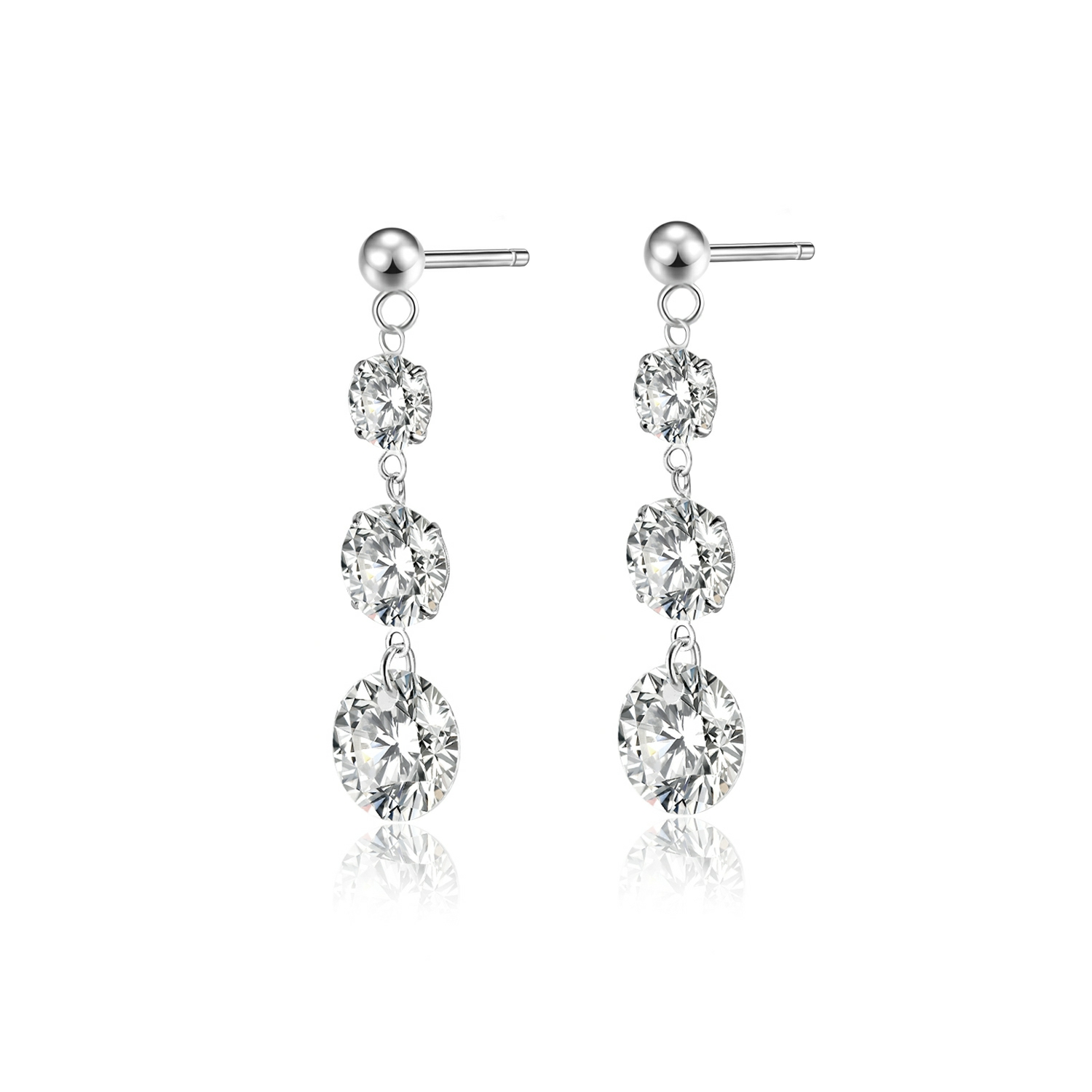 Top-quality Moissanite Luxury And Fashionable Light Luxury Jewelry Silver Stud Earrings