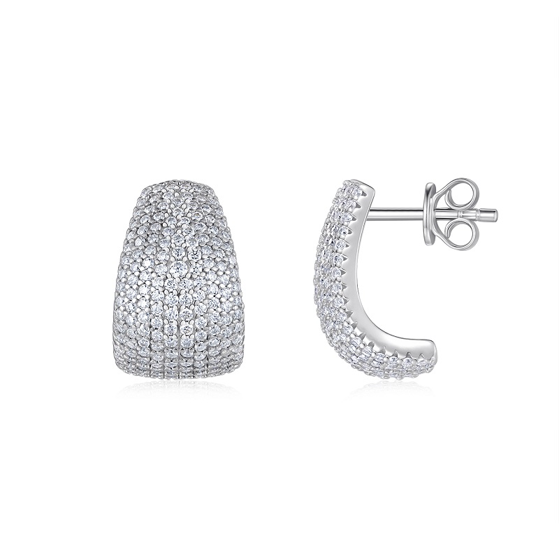 Top-quality Moissanite Luxury And Fashionable Light Luxury Jewelry Silver Stud Earrings