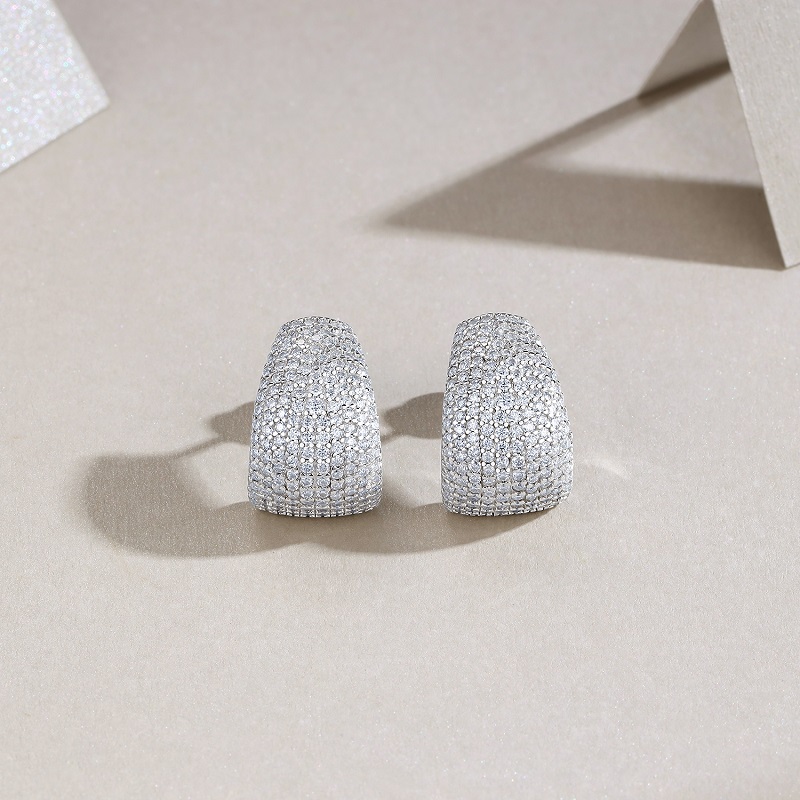 Top-quality Moissanite Luxury And Fashionable Light Luxury Jewelry Silver Stud Earrings