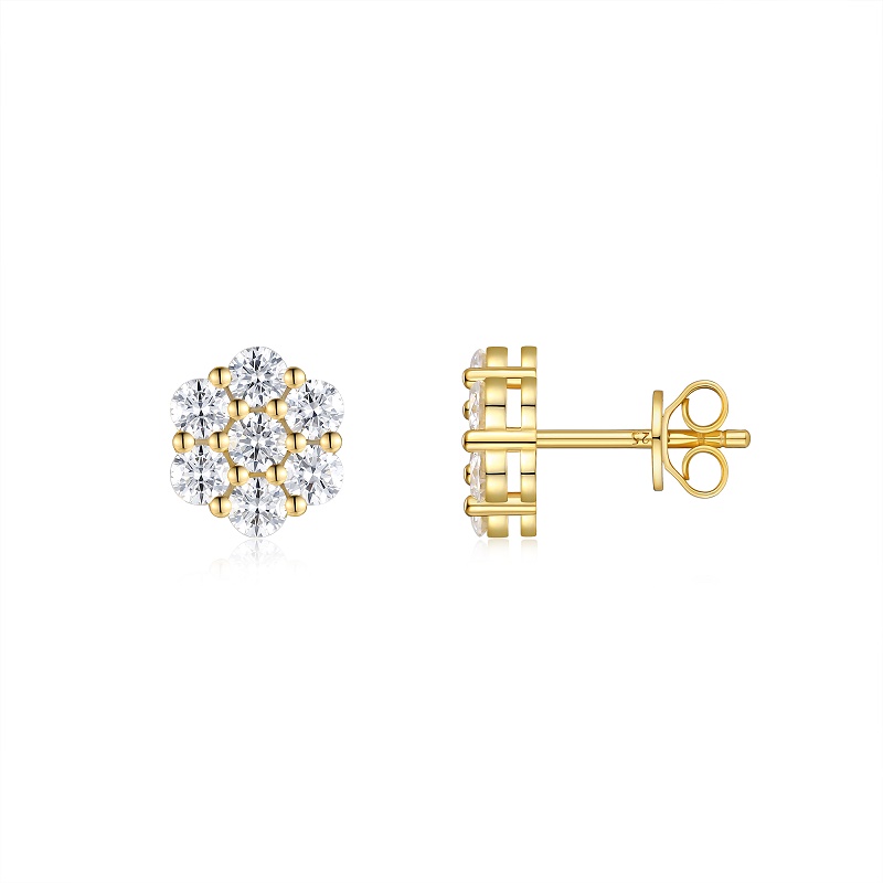 Top-quality Moissanite Luxury And Fashionable Light Luxury Jewelry Silver Stud Earrings