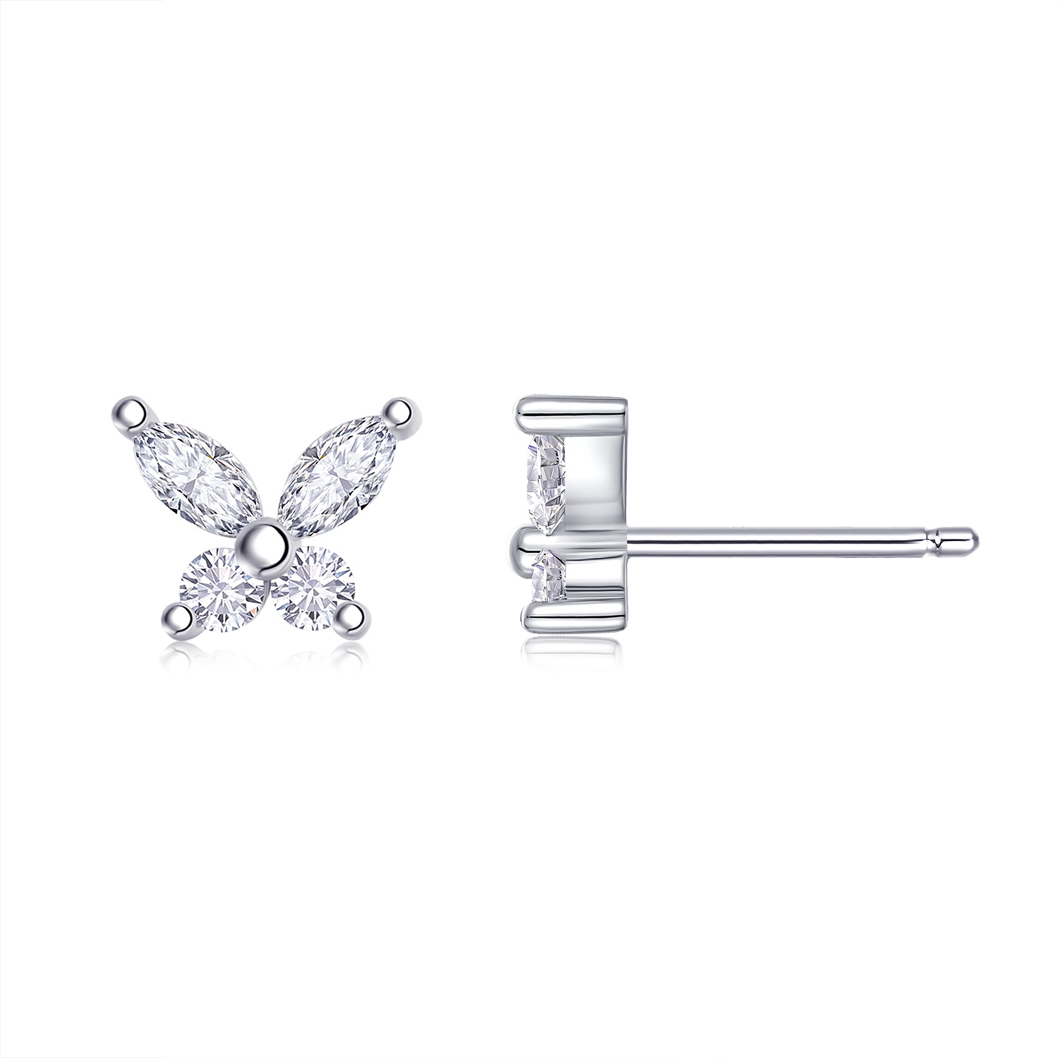 Top-quality Moissanite Luxury And Fashionable Light Luxury Jewelry Silver Stud Earrings