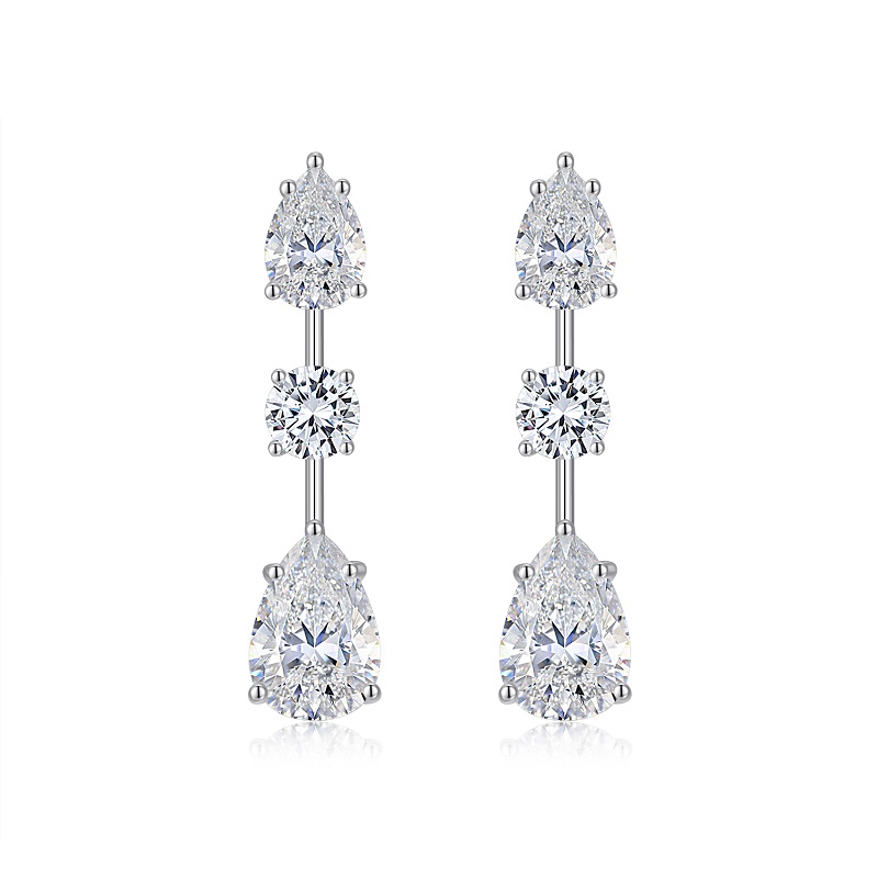 Top-quality Moissanite Luxury And Fashionable Light Luxury Jewelry Silver Stud Earrings