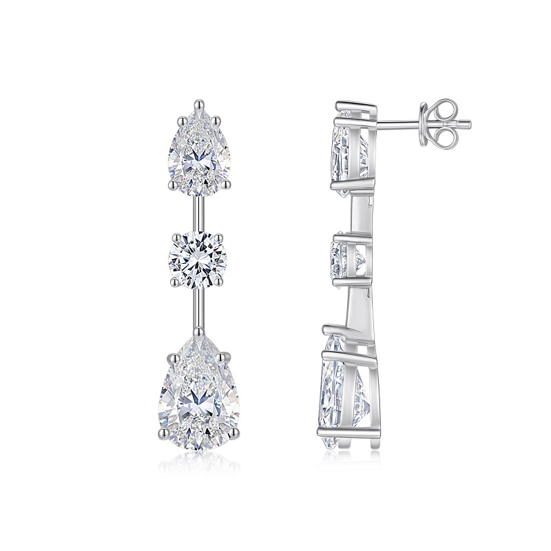 Top-quality Moissanite Luxury And Fashionable Light Luxury Jewelry Silver Stud Earrings