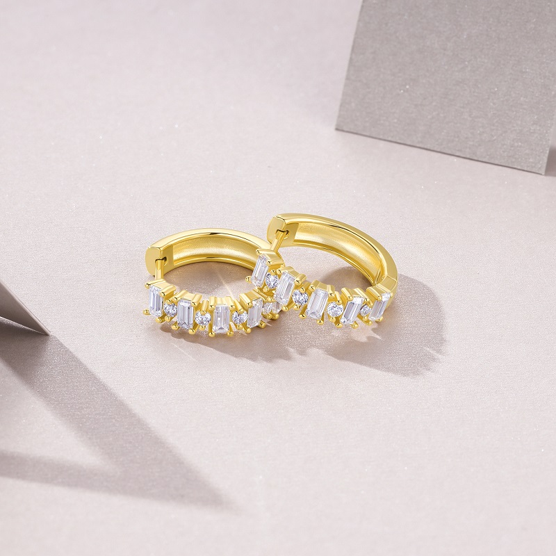 Boucles d'oreilles en argent Moissanite de luxe et à la mode, bijoux de luxe légers de qualité supérieure