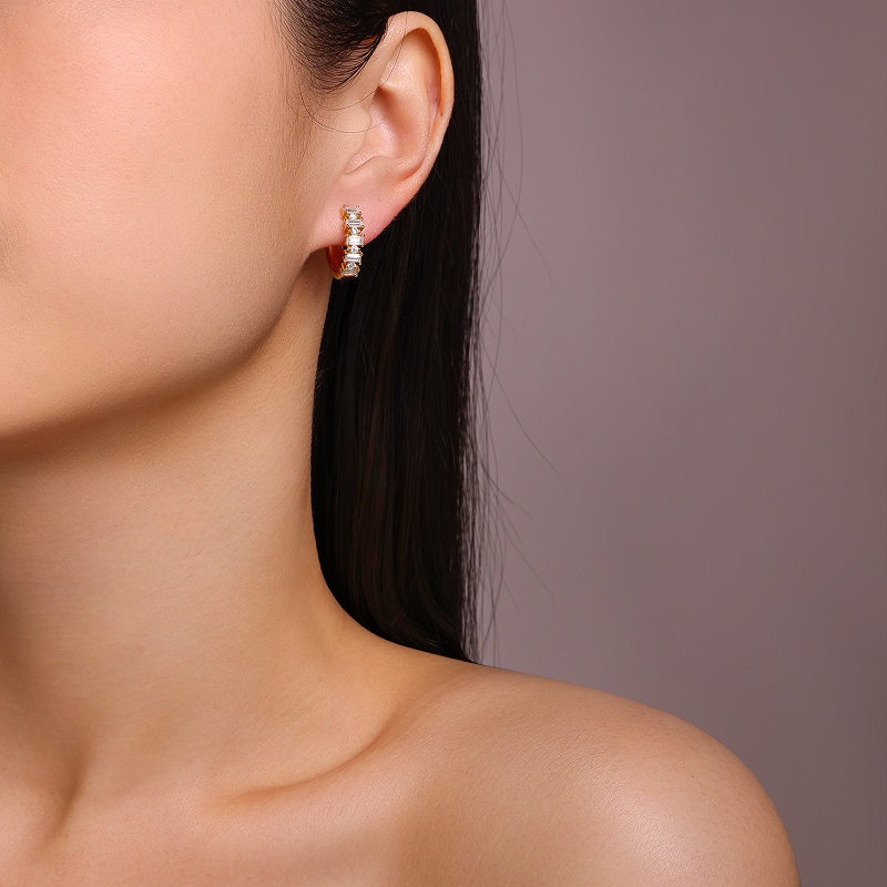 Boucles d'oreilles en argent Moissanite de luxe et à la mode, bijoux de luxe légers de qualité supérieure