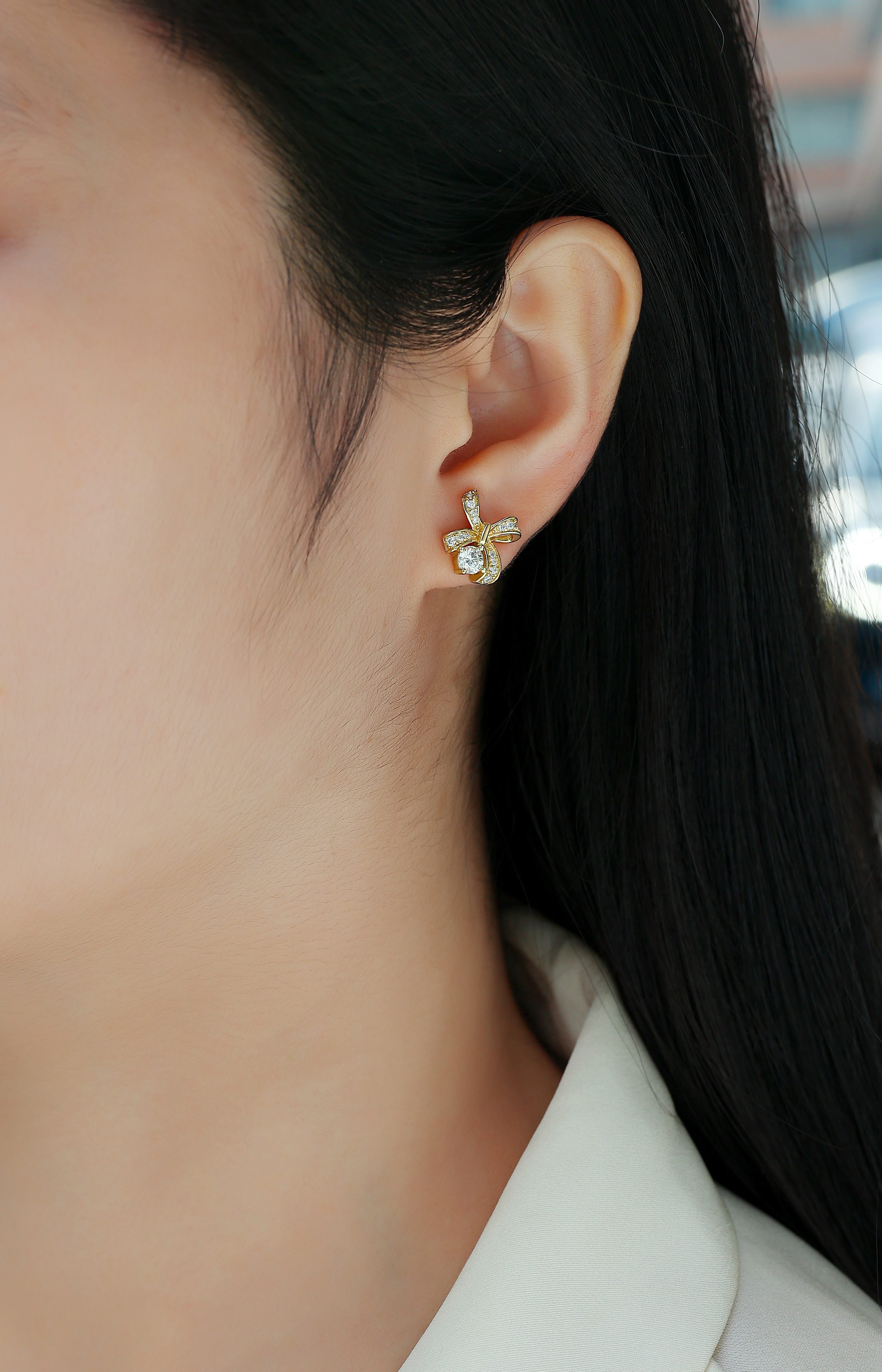 Top-quality Moissanite Luxury And Fashionable Light Luxury Jewelry Silver Stud Earrings