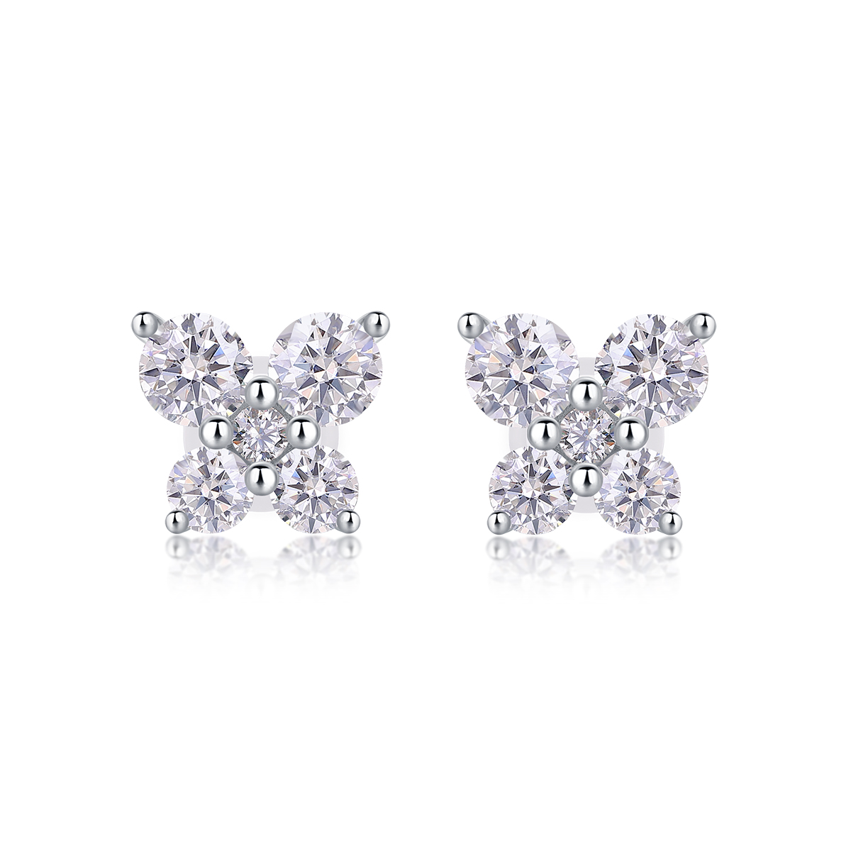 Top-quality Moissanite Luxury And Fashionable Light Luxury Jewelry Silver Stud Earrings