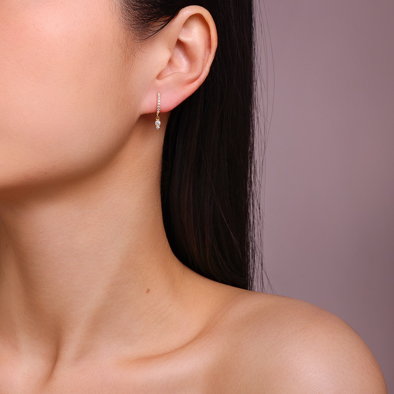 Top-quality Moissanite Luxury And Fashionable Light Luxury Jewelry Silver Stud Earrings