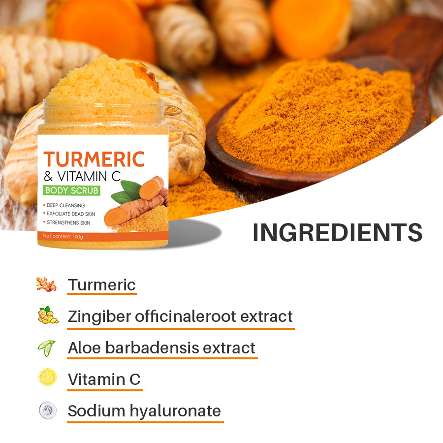 Turmeric Body Cleanser Facial Scrub Cleansing Oil Control Blackhead Remover Shrink Pores
