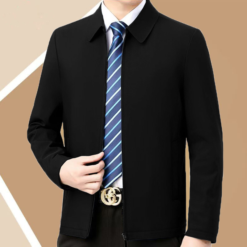Turn-down Collar Business-casual Jacket For Middle-aged Men