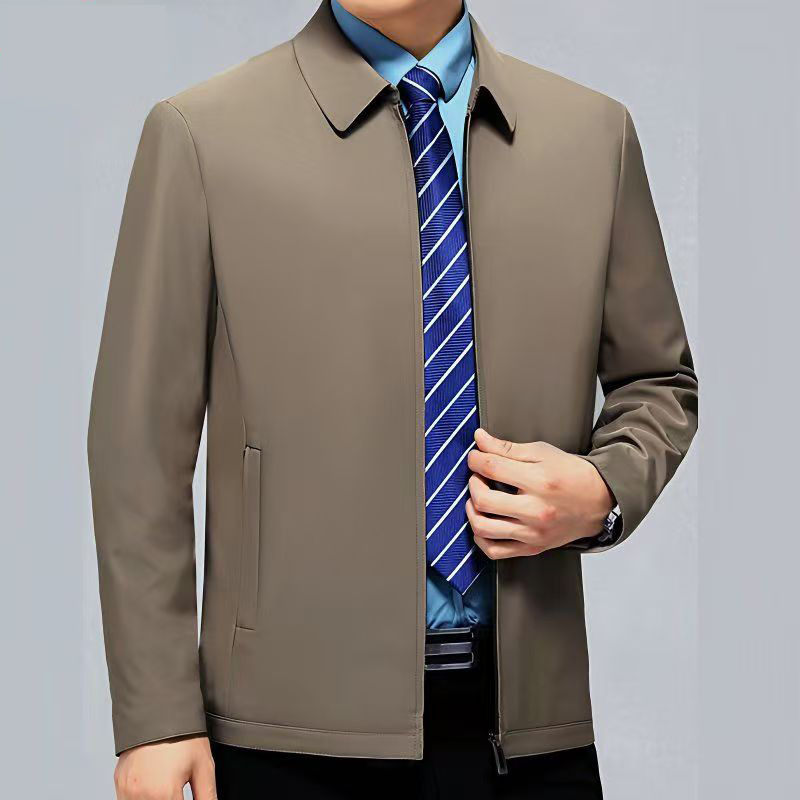 Turn-down Collar Business-casual Jacket For Middle-aged Men