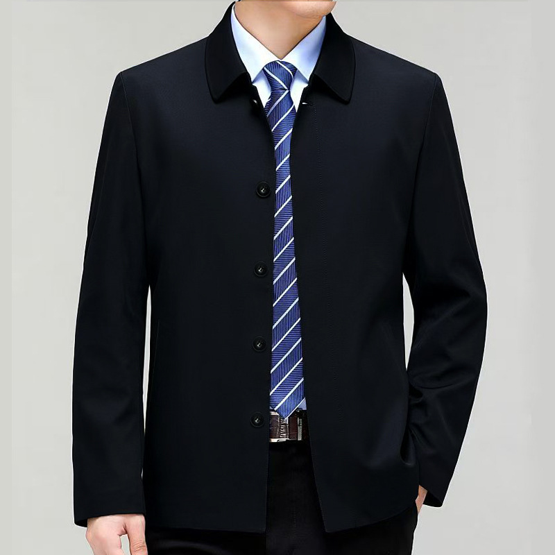 Turn-down Collar Business-casual Jacket For Middle-aged Men