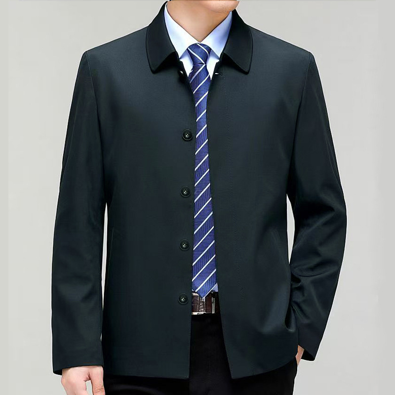 Turn-down Collar Business-casual Jacket For Middle-aged Men