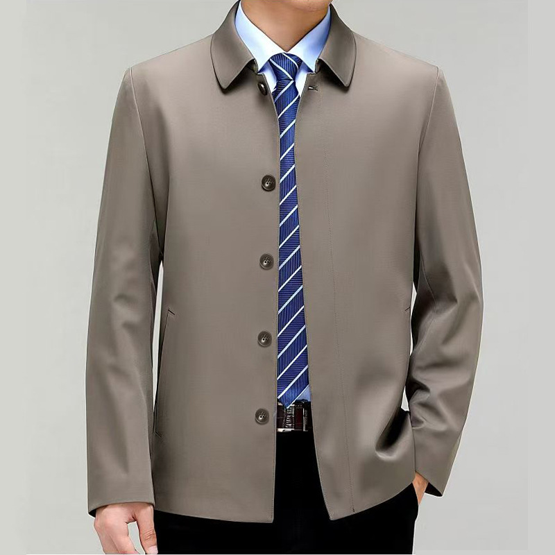 Turn-down Collar Business-casual Jacket For Middle-aged Men
