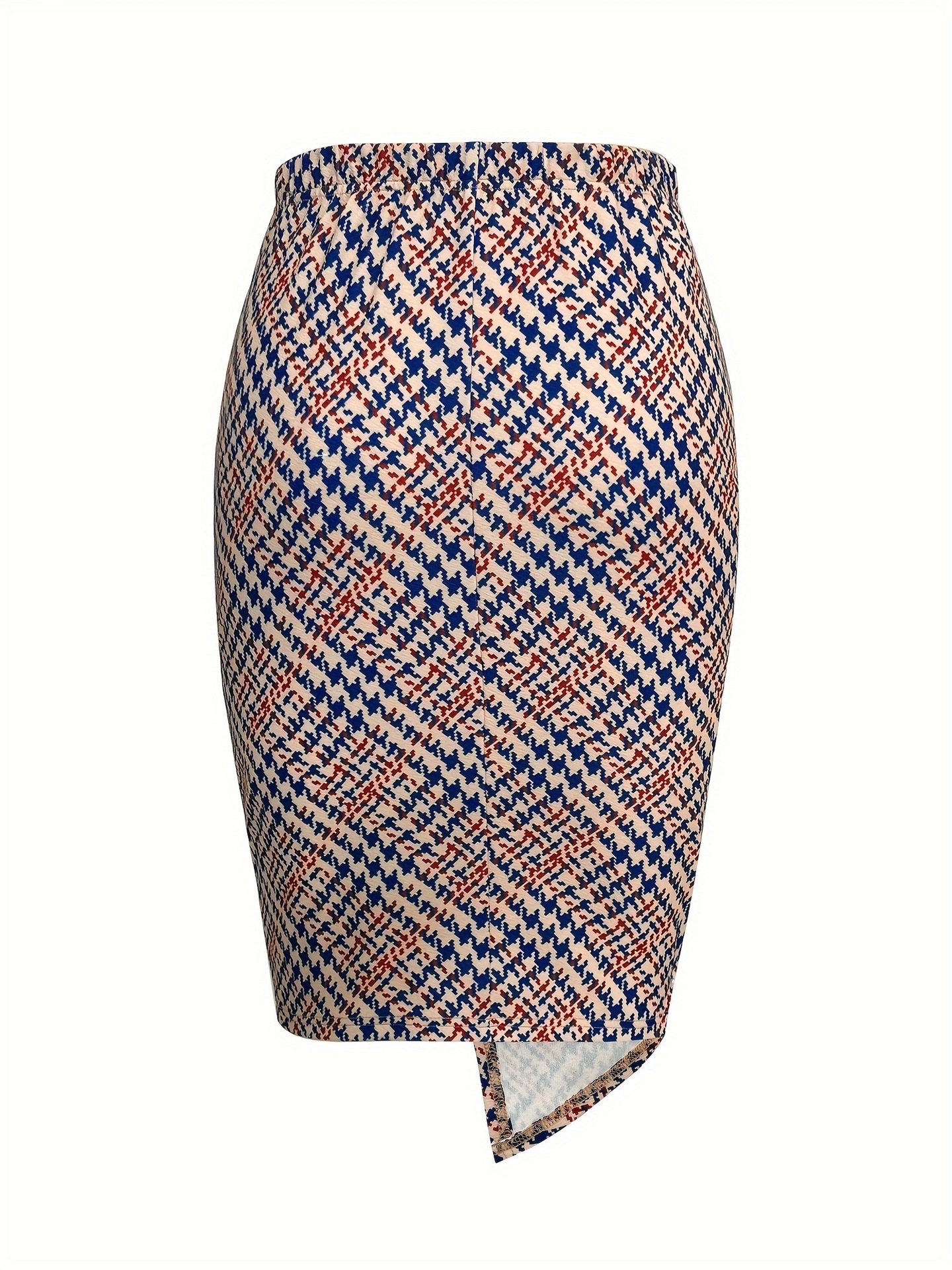 Twist Knot Print Pencil Skirt Printed Twist-Details Sheath In Linen Blend