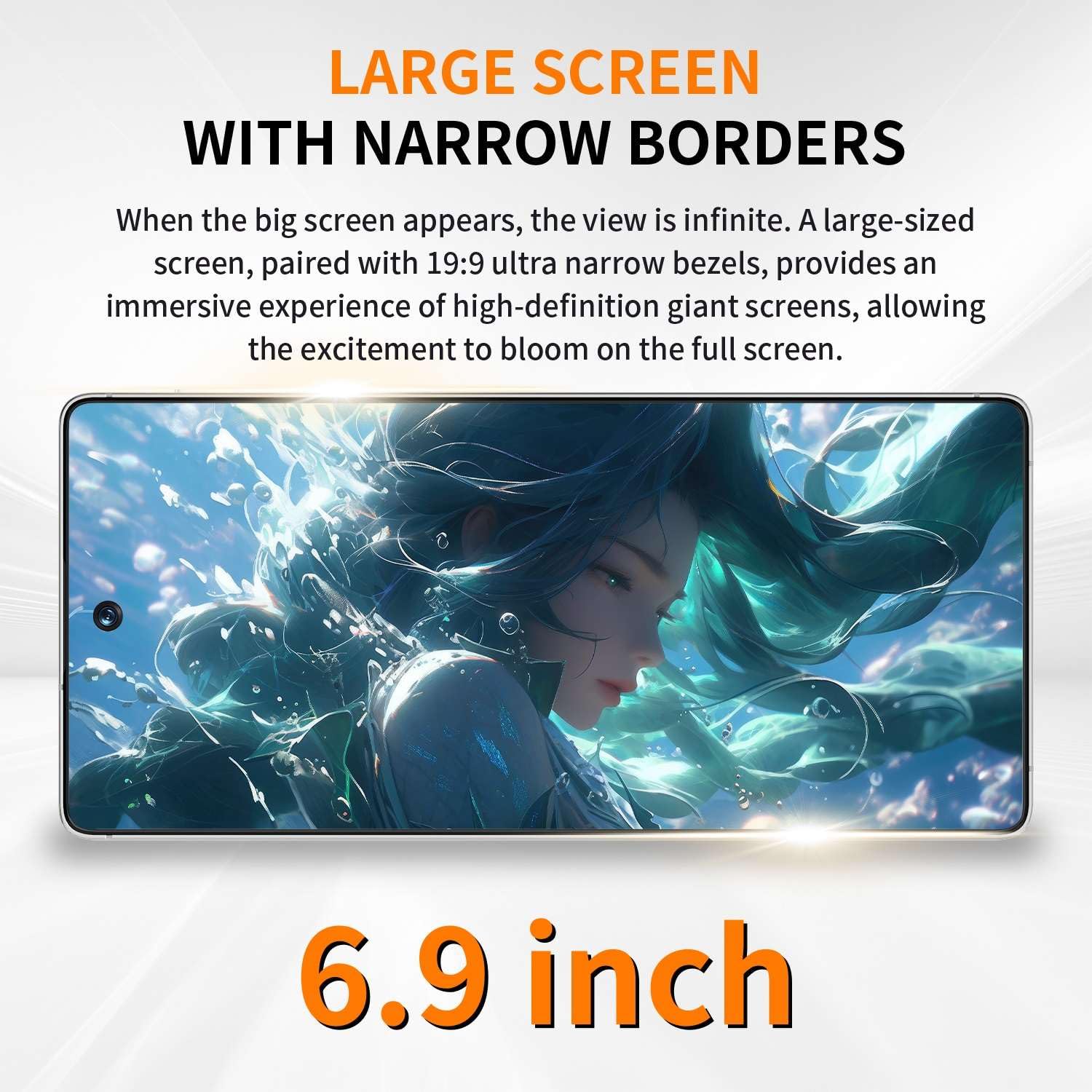 Ultra Unlocked Phone With NFC, 12-512GBSmartphone,8000mAh,6.9in HD Screen,Android 15 Cell