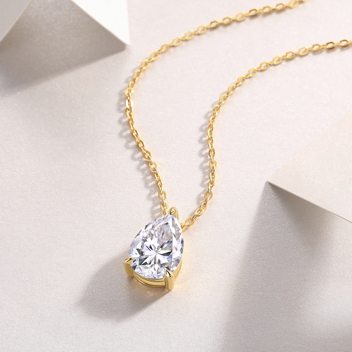 Under The Moon - A Fashionable And Trendy Necklace Pendant Set With Pear-shaped