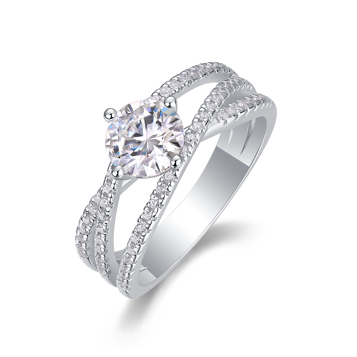 Immaginazione sfrenata: una fede nuziale con diamante in argento Moissanite di alta qualità da 1 carato