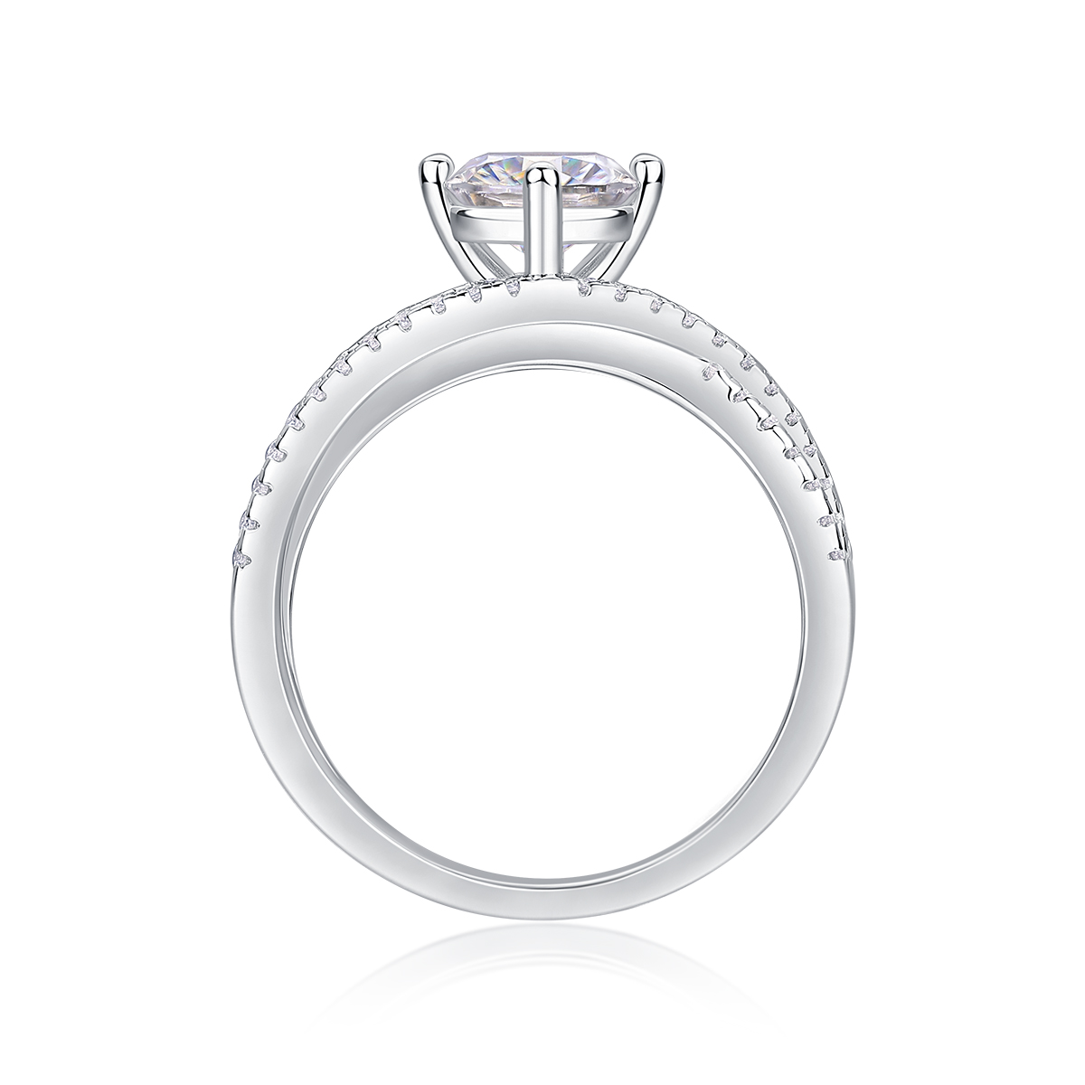 Immaginazione sfrenata: una fede nuziale con diamante in argento Moissanite di alta qualità da 1 carato