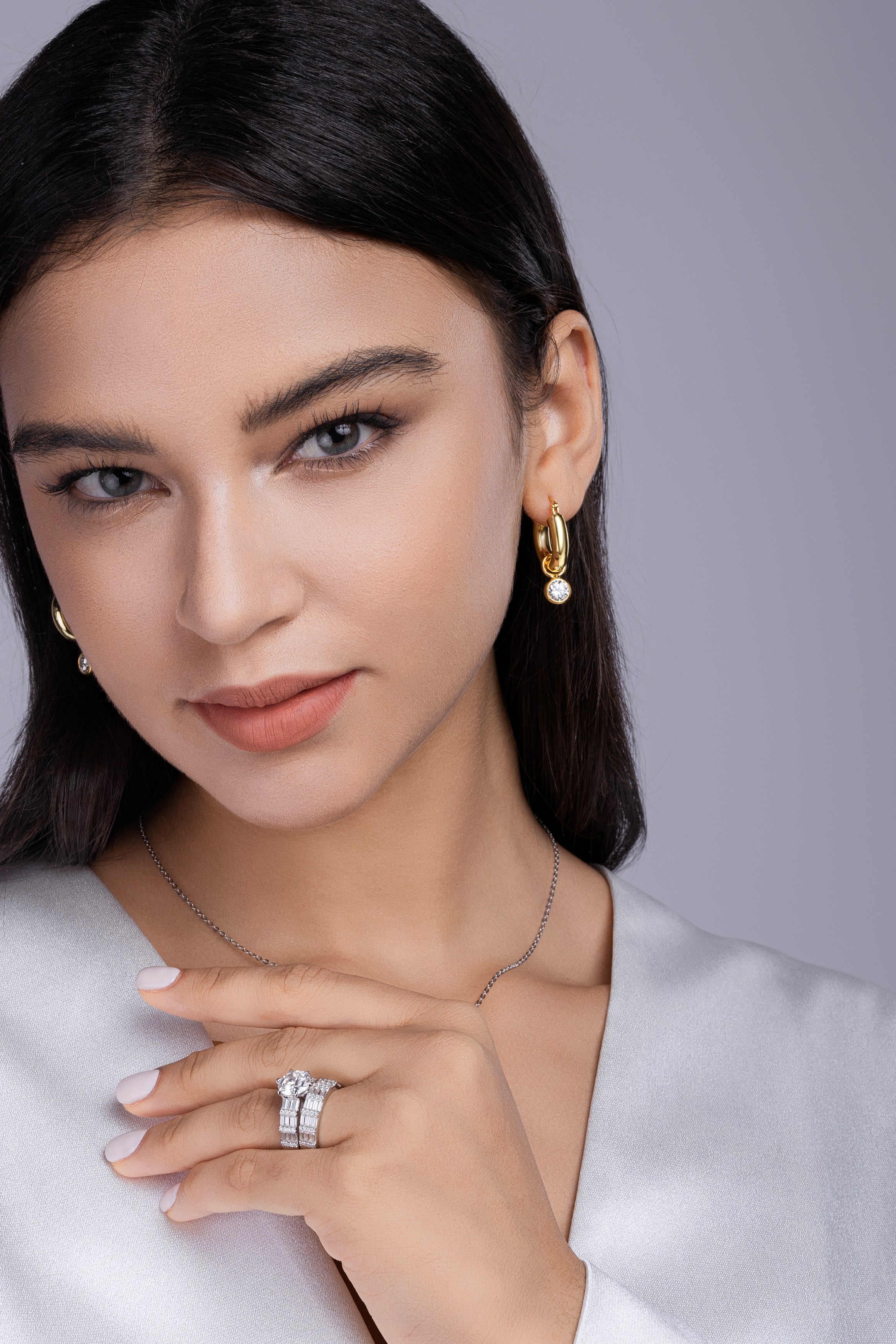 Vanilla - Set With 3-carat Top-quality Moissanite Silver And Gold-plated Diamond Wedding