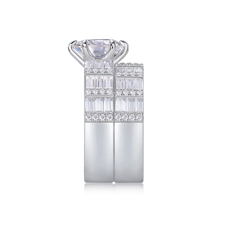 Vanilla - Set With 3-carat Top-quality Moissanite Silver And Gold-plated Diamond Wedding