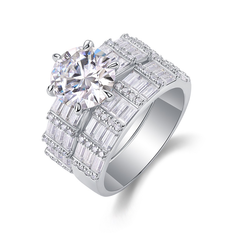 Vanilla - Set With 3-carat Top-quality Moissanite Silver And Gold-plated Diamond Wedding