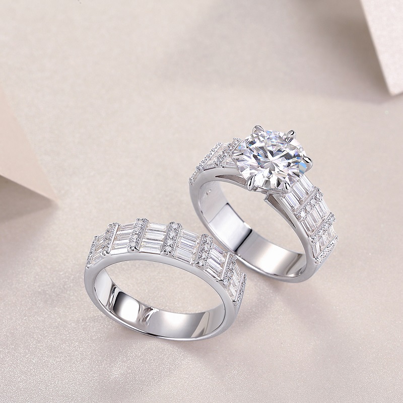 Vanilla - Set With 3-carat Top-quality Moissanite Silver And Gold-plated Diamond Wedding