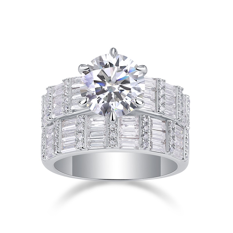 Vanilla - Set With 3-carat Top-quality Moissanite Silver And Gold-plated Diamond Wedding