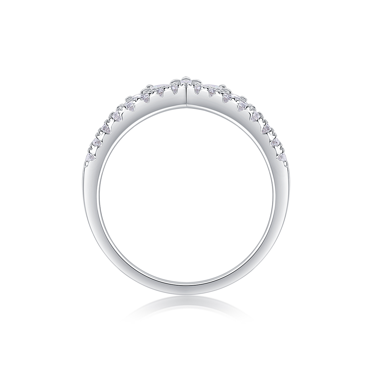 Victoria - A Wedding Ring Set With Top-quality Moissanite Silver And Platinum-plated
