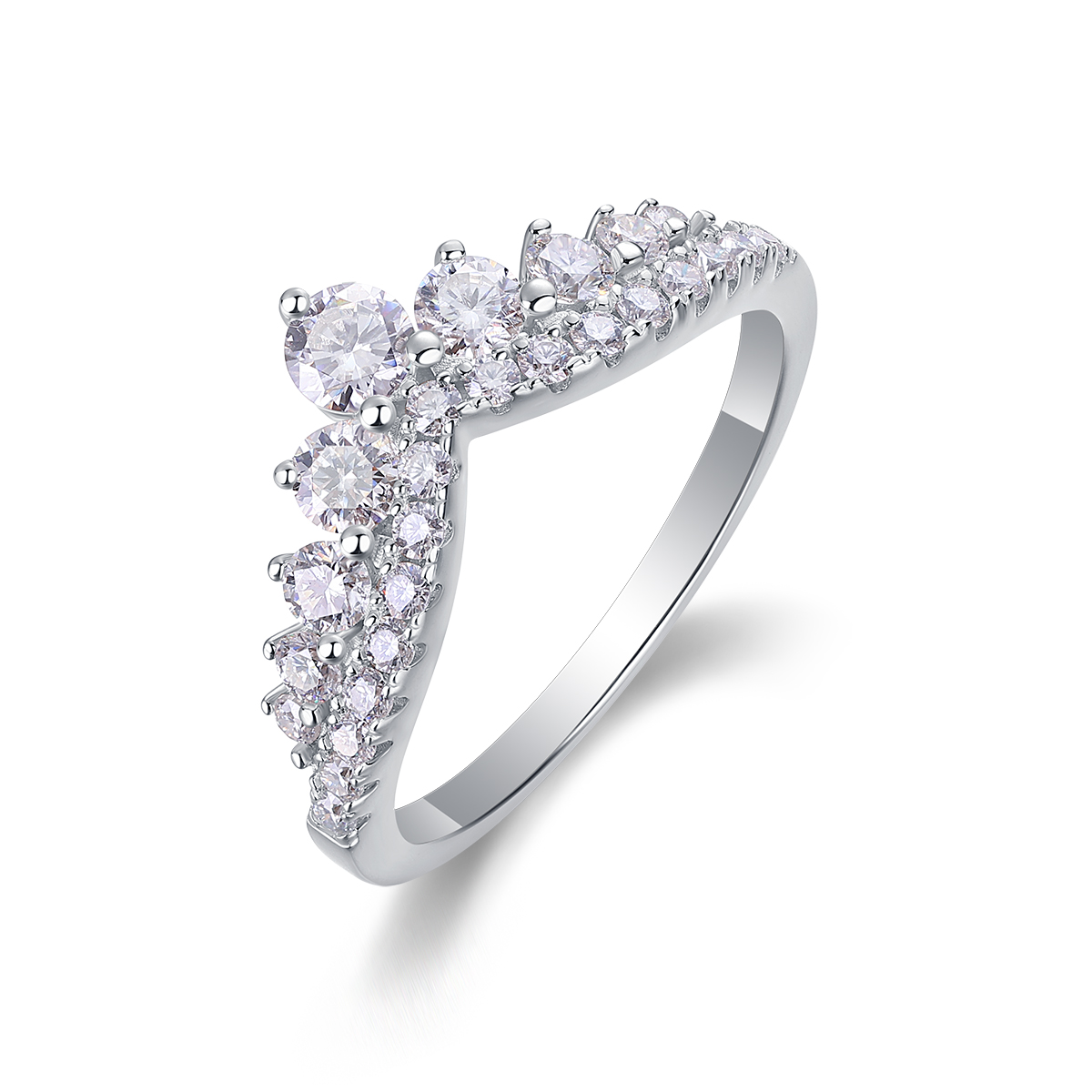 Victoria - A Wedding Ring Set With Top-quality Moissanite Silver And Platinum-plated
