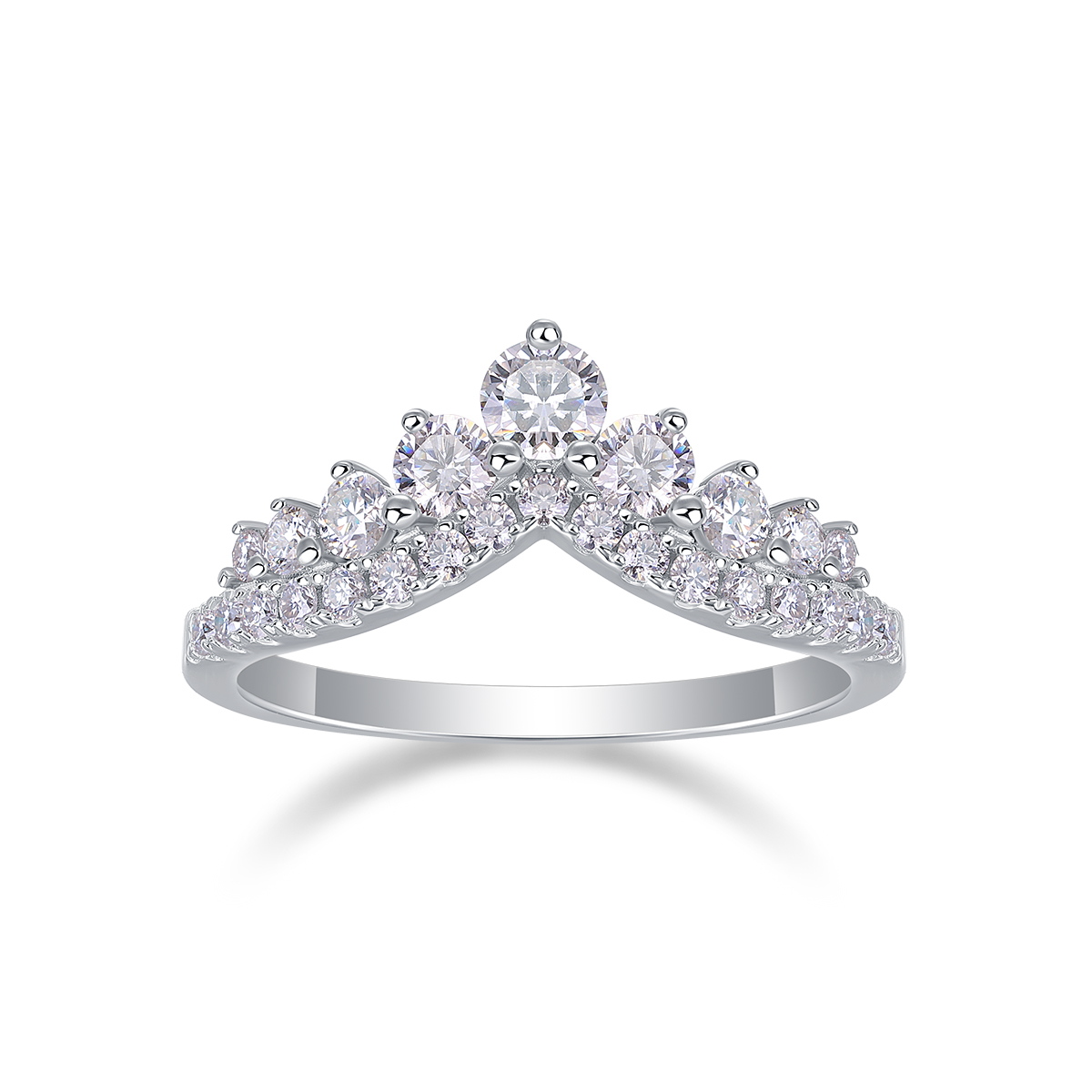 Victoria - A Wedding Ring Set With Top-quality Moissanite Silver And Platinum-plated
