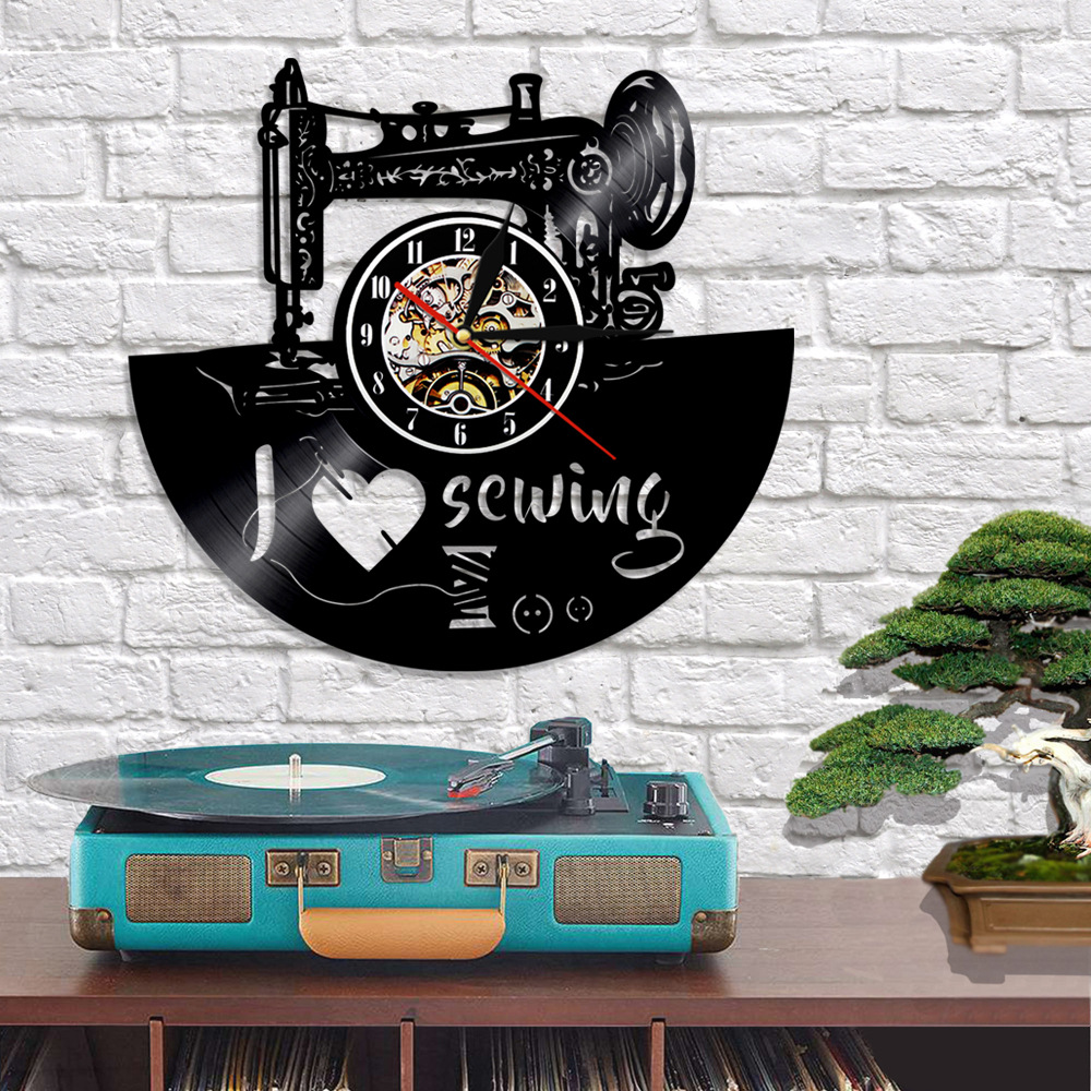 Vinyl-Schallplatten-Wanduhr