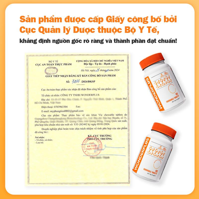 Vitamin C Chewable Tablet Supplement 60 PCs X 50mg
