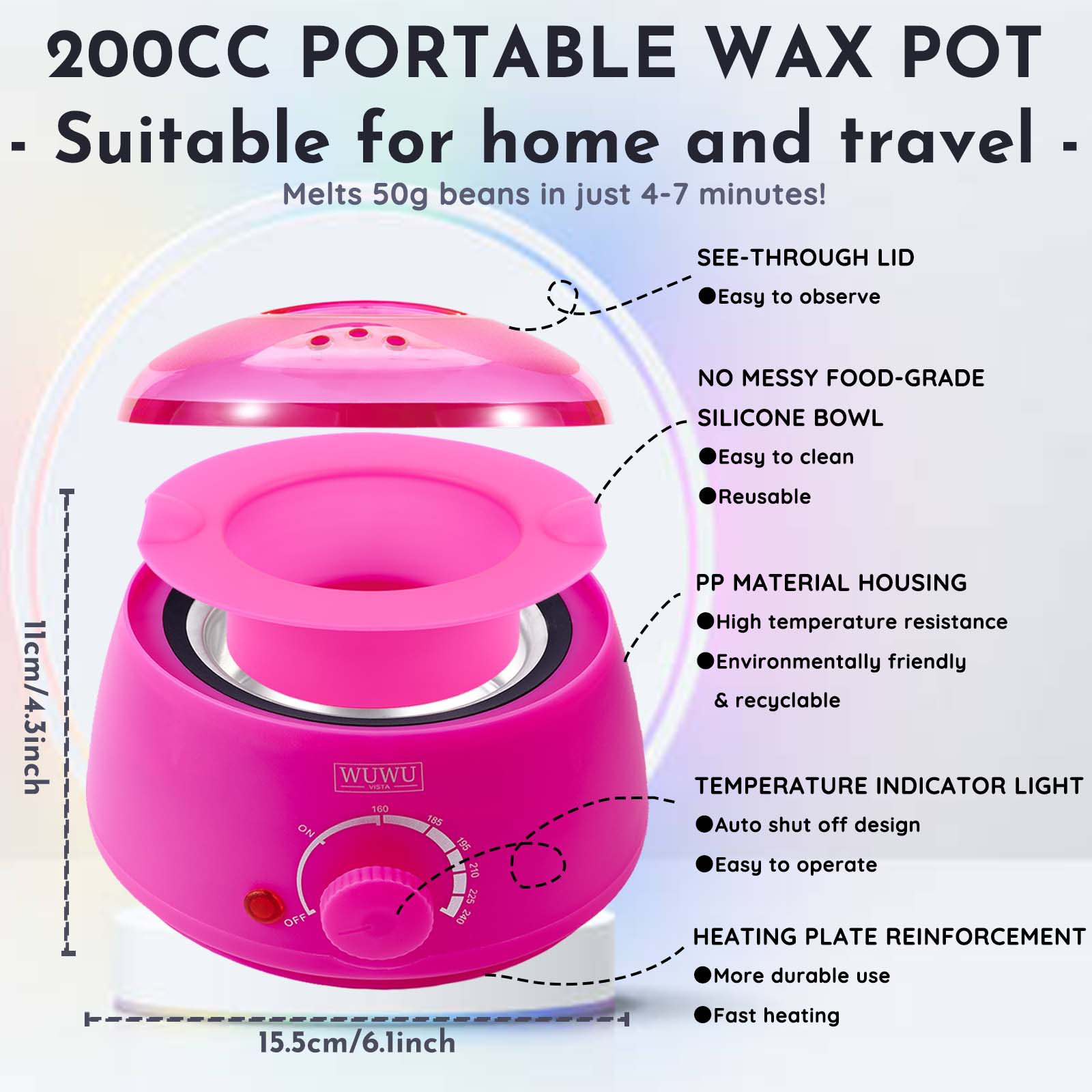 Waxing Kit WUWUVISTA 69 Items Hair Removal Wax Kit With Wax Warmer Waxing Beads For Face