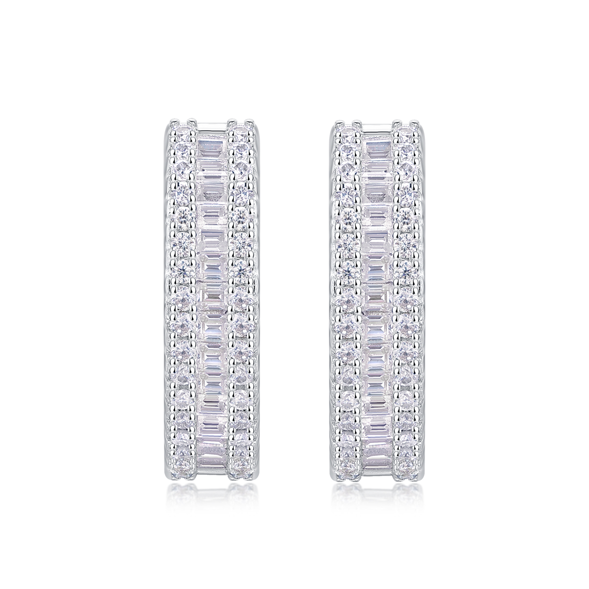 Weaving Light - Set di orecchini con argento Moissanite di alta qualità e perno placcato platino