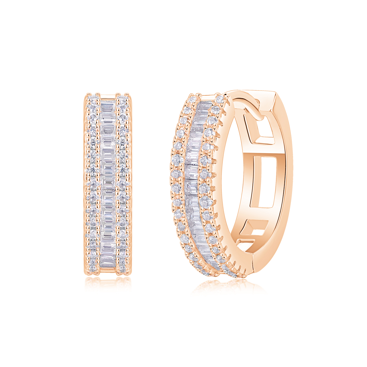 Weaving Light - Set di orecchini con argento Moissanite di alta qualità e perno placcato platino