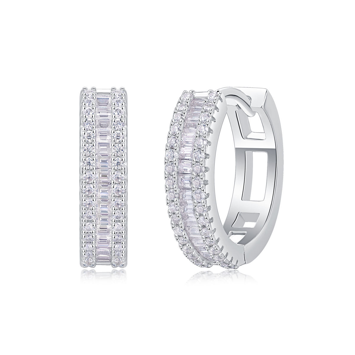 Weaving Light - Set di orecchini con argento Moissanite di alta qualità e perno placcato platino
