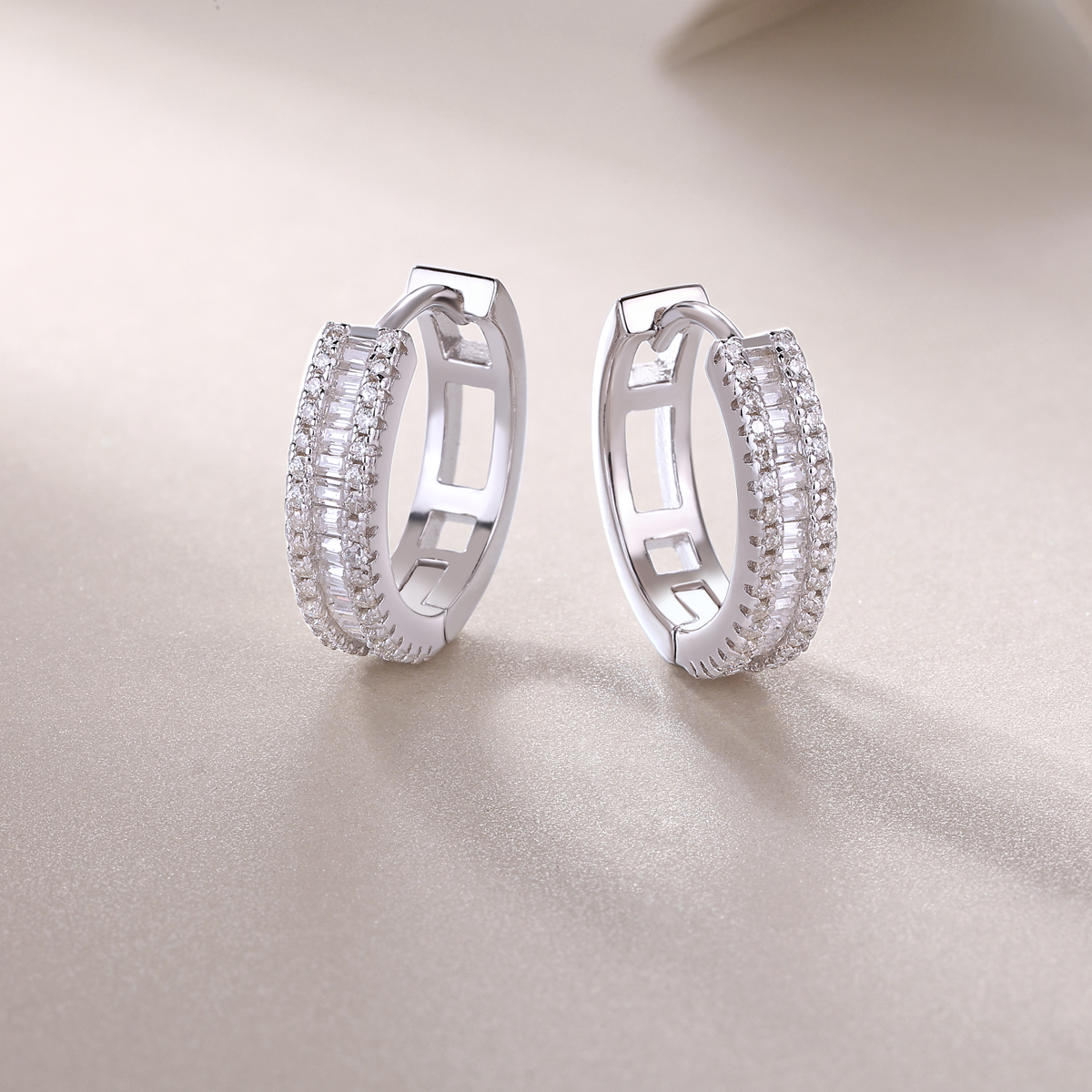 Weaving Light - Set di orecchini con argento Moissanite di alta qualità e perno placcato platino