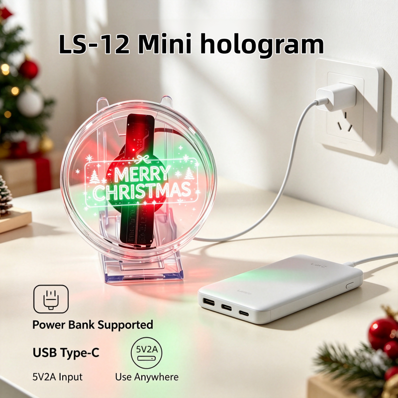 Wiilala Disesktop 3D Holographic Fan, 4,72 Zoll 3D Holographic Fan mit WiFi-Projektor