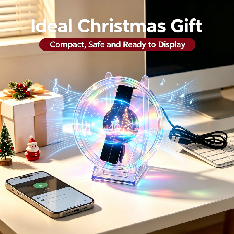 Wiilala Disesktop 3D Holographic Fan, 4,72 Zoll 3D Holographic Fan mit WiFi-Projektor