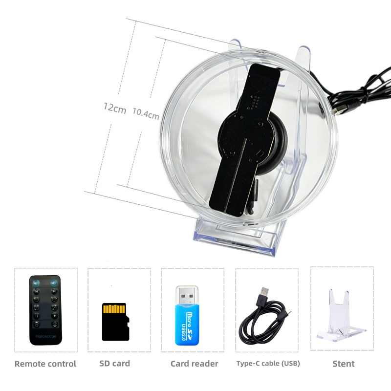 Wiilala Holografischer Ausstellungsstand, 12, 20 und 30 cm, nacktes Auge, 3D-holografische Fan-Werbemaschine, stereoskopisches schwebendes Licht, Luftprojektor, Geschenklicht, Einkaufszentrum, Zuhause
