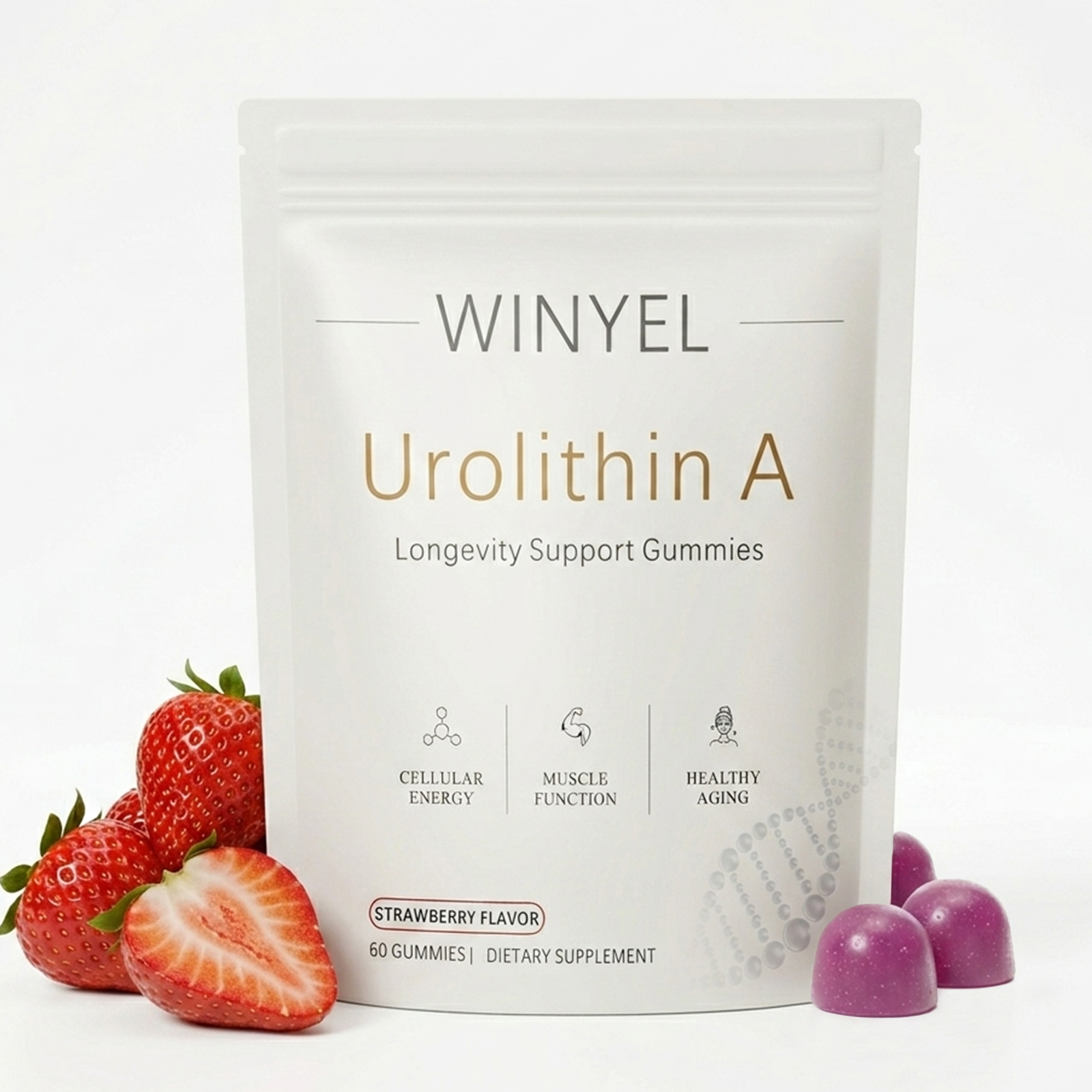 WINYEL Urolithin A Supplement Gummies - For Healthy Aging Cellular Energy Muscle Strength