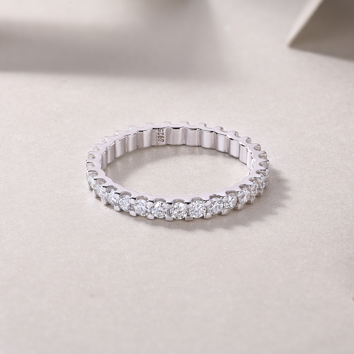 Wish - A Wedding Ring Set With Top-quality Moissanite In Silver And Platinum-plated. The