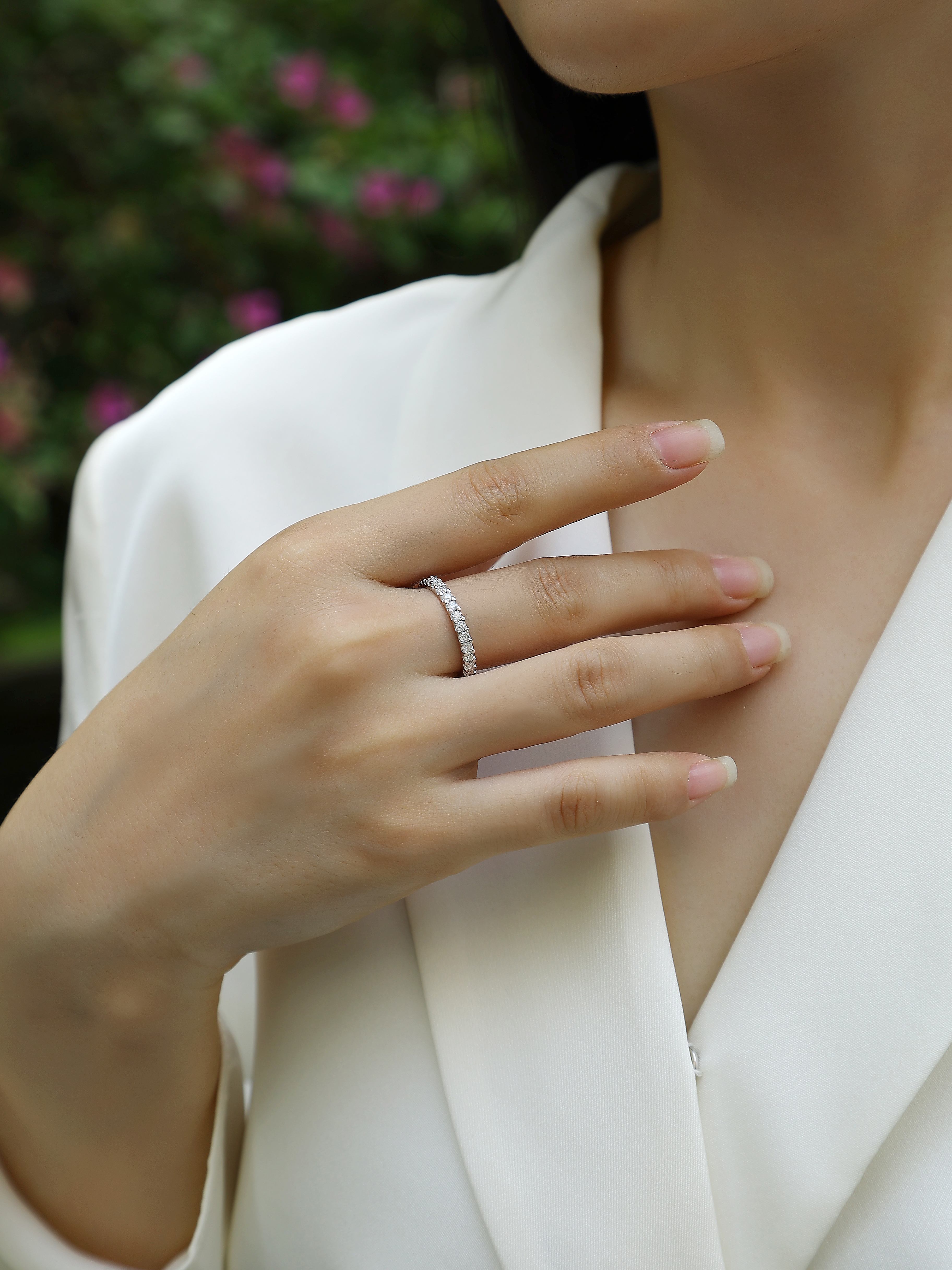 Wish - A Wedding Ring Set With Top-quality Moissanite In Silver And Platinum-plated. The