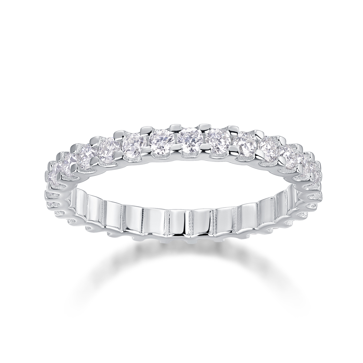 Wish - A Wedding Ring Set With Top-quality Moissanite In Silver And Platinum-plated. The