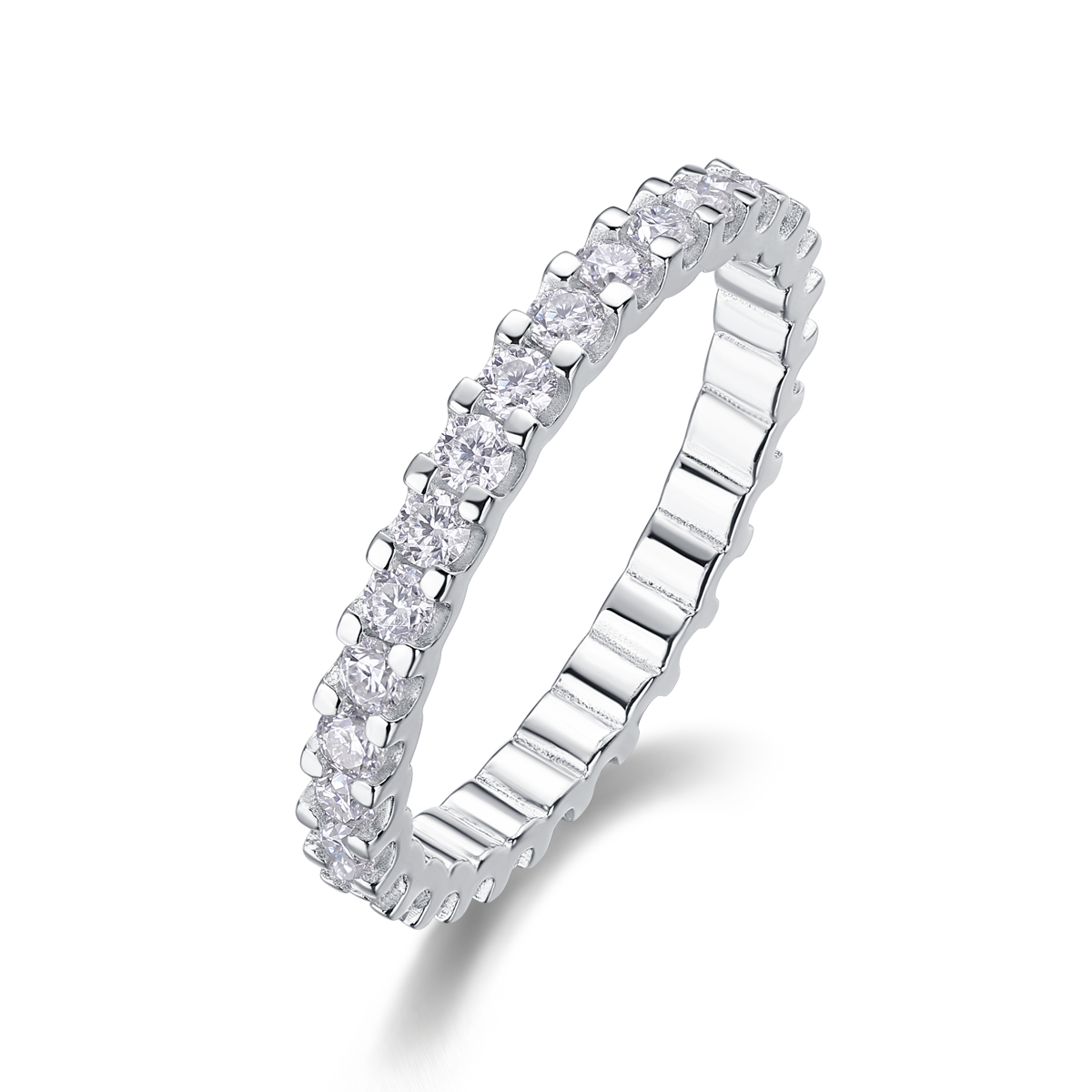 Wish - A Wedding Ring Set With Top-quality Moissanite In Silver And Platinum-plated. The