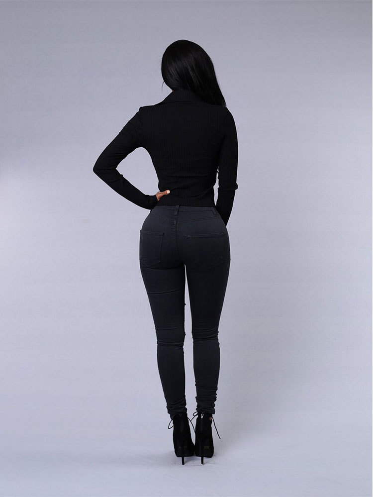Women Casual Hole Jeans High Waist Skinny Pant Pencil Jeans Ripped Sexy Female Girls